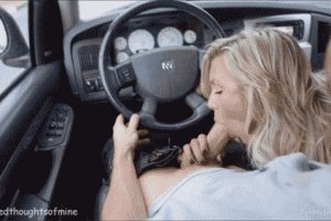 Long car trip is always easier if you are getting blowjob